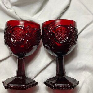 VINTAGE AVON PAIR OF FOOTED GOBLETS